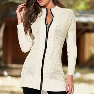 Gorgeous Venus sweater with leather detail.